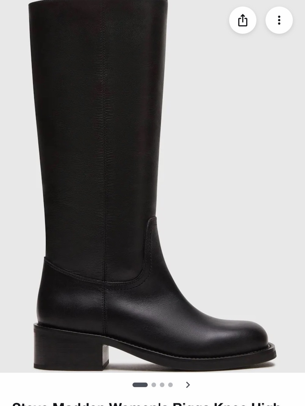 Steve Madden Black Over-The-Knee Leather Boots